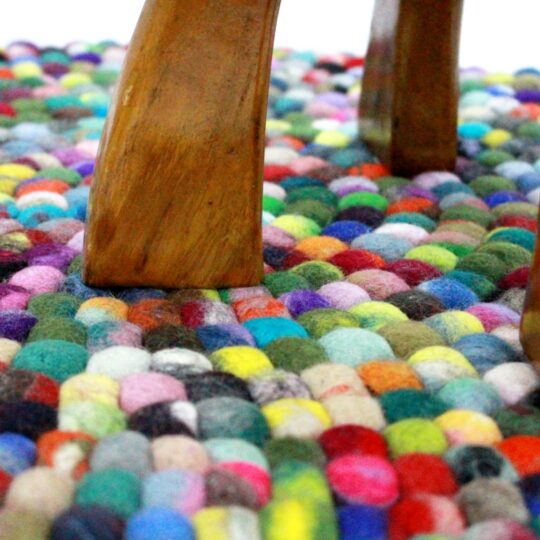 rainbow felt ball rug