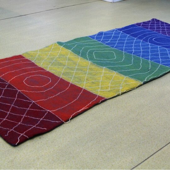 Multi-Color Felted Wool Meditation Mat