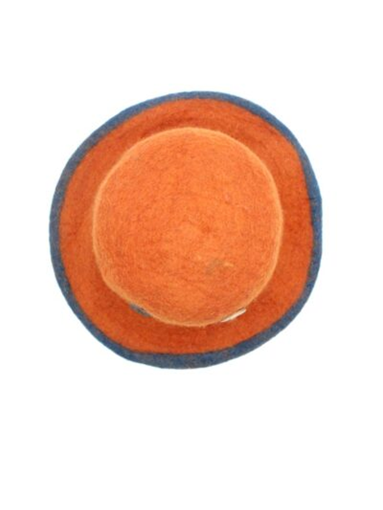 Orange Wool Felt Cloche Hat - Woollyfelt