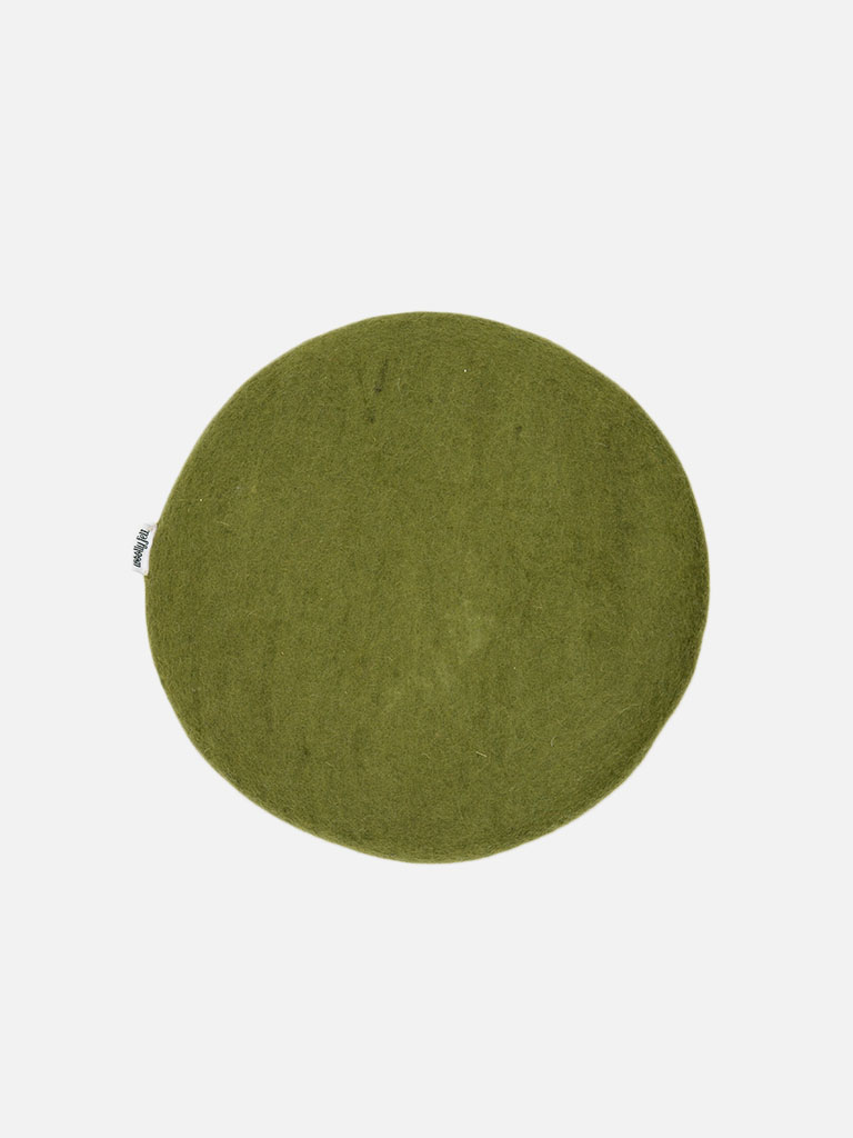 Khaki Green Medium Round Cushion