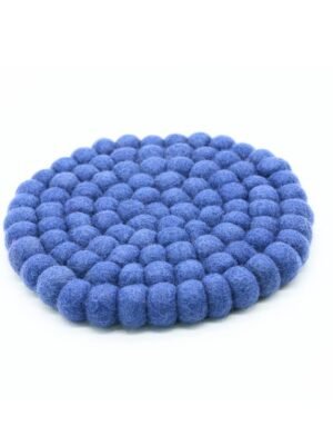 bluish felt ball trivets