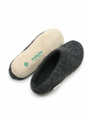 dark natural felt slipper