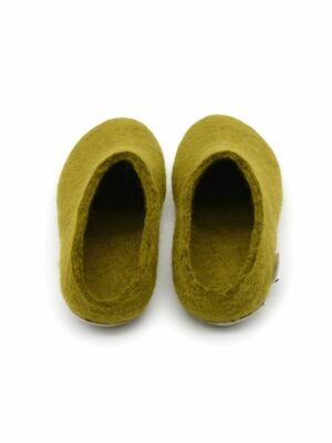 olive green felt slipper