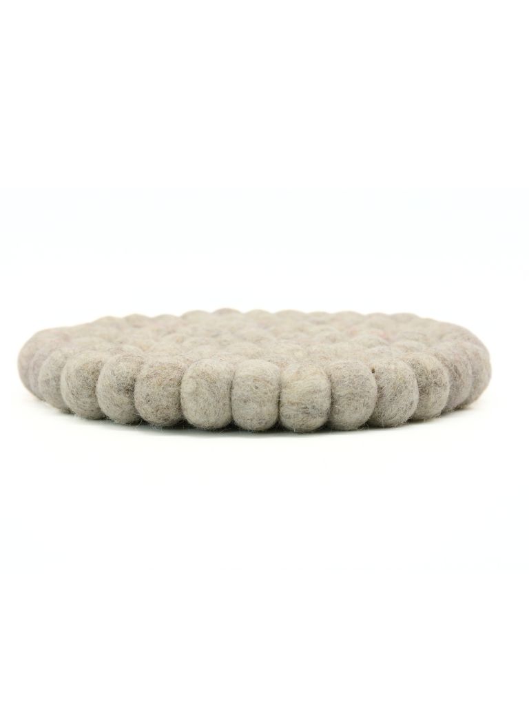 natural grey handmade felt wool trivets for kitchen décor