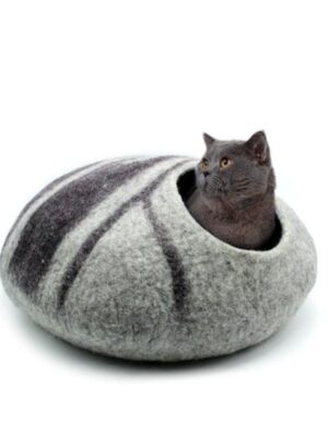 Gray With Stripes Cat Bed