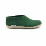 Forest Green Classic Shoes With Leather Sole