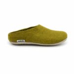 Neon Green Classic Slipper With Leather Sole