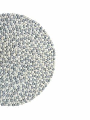 handmade grey tone ball rug