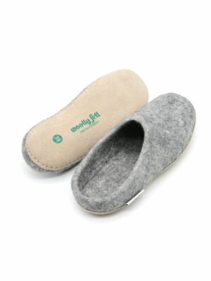 natural grey felt slipper