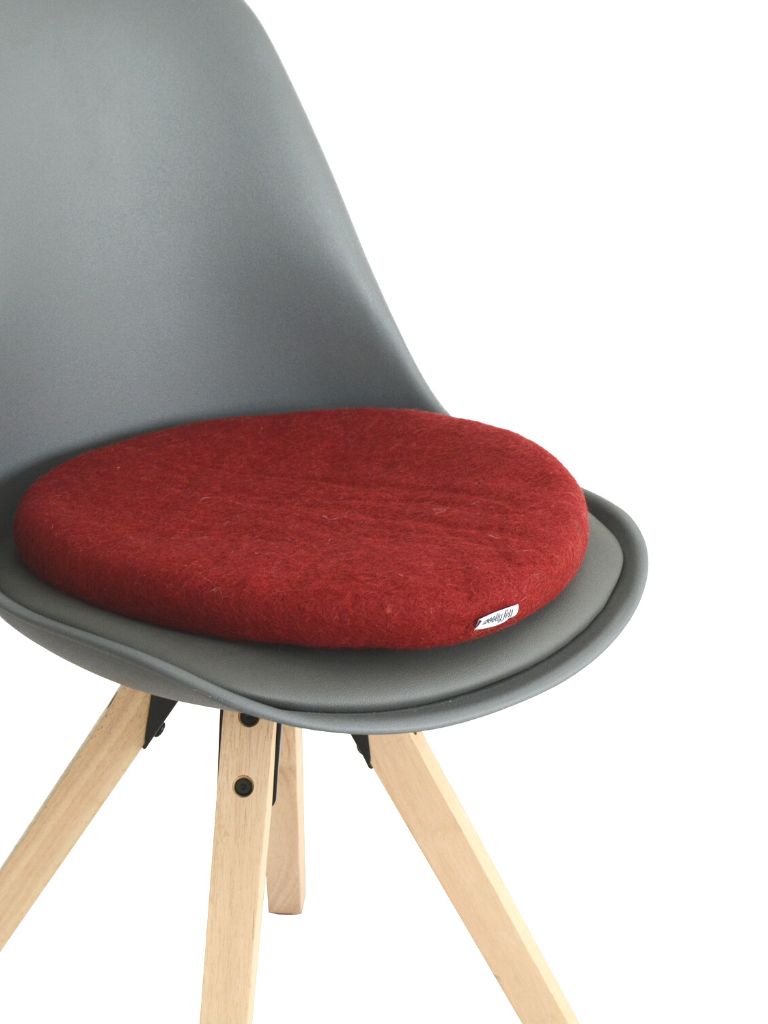 Maroon Round Padded Seat Cushion - Woollyfelt