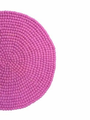 round pink felt ball area rug