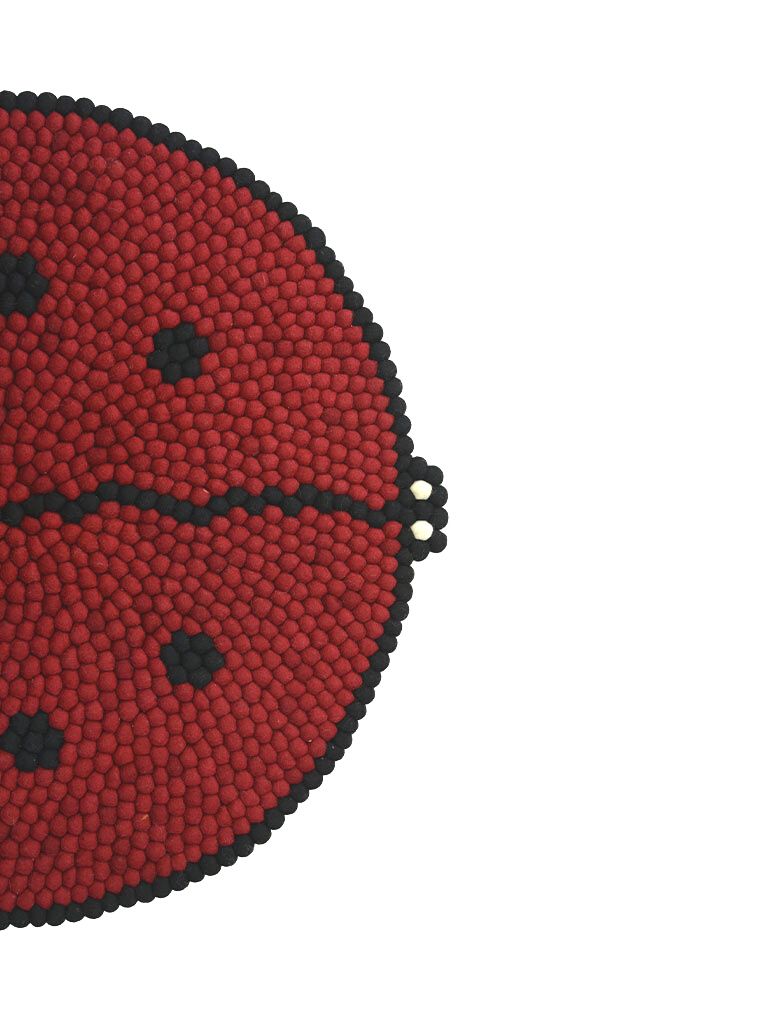 handmade ladybug felt ball rug
