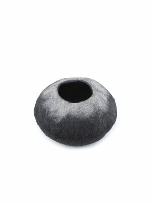 Wool Cat Bed Gray And White Felted.jpg