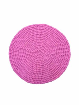 Wool Round Felt Ball Rug Pink.jpg