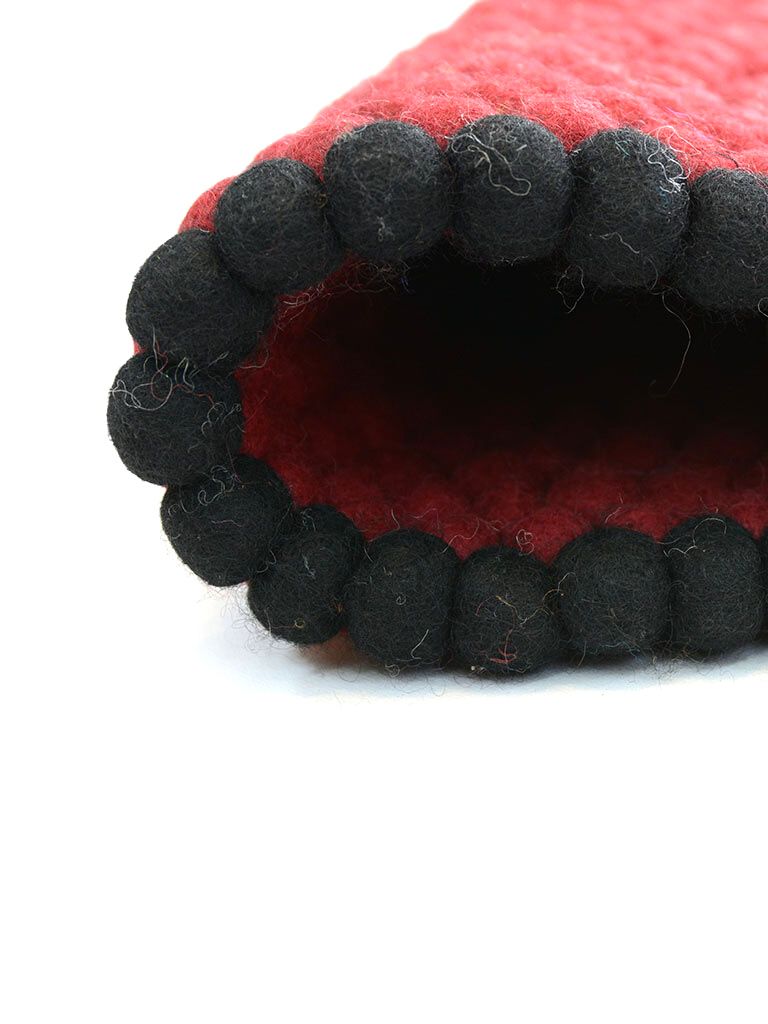 ladybug felted wool ball rug