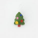 Felt Christmas Tree with Multicolor Dots Hanging (Set Of 10)