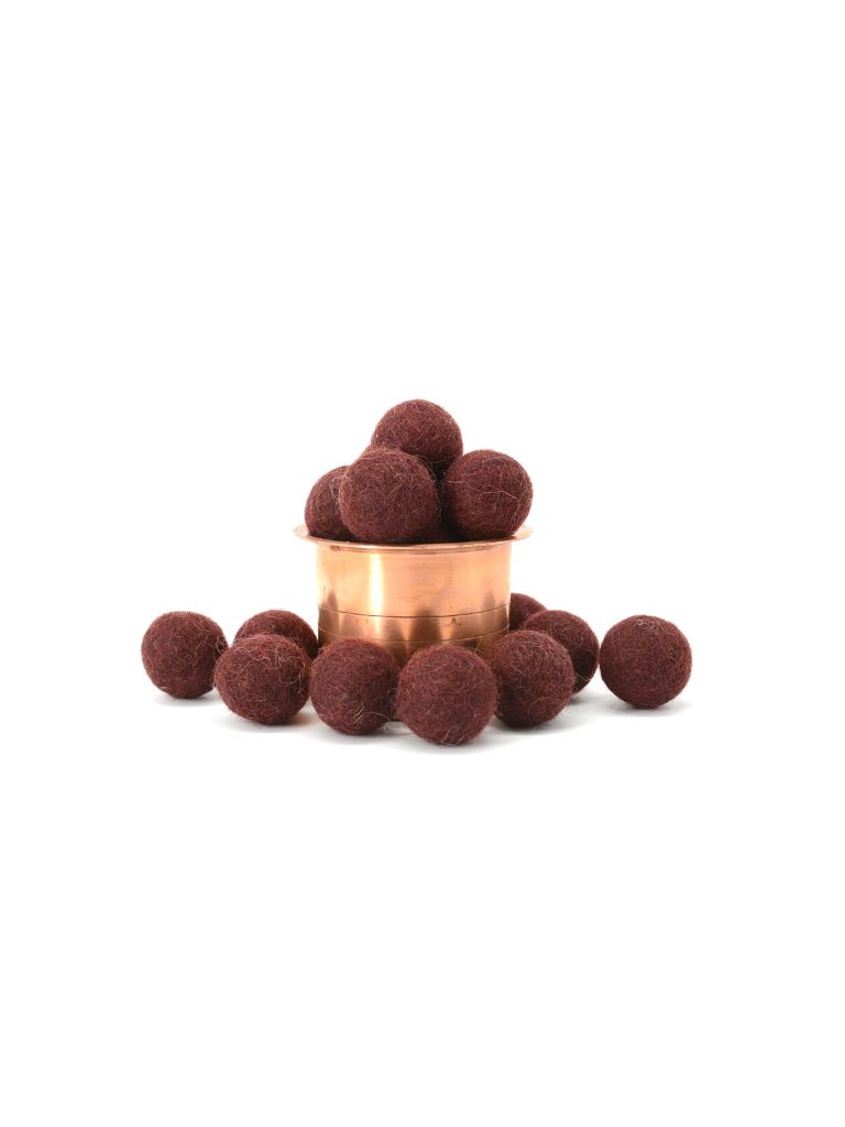 Small Reddish Brown Pom Pom Balls