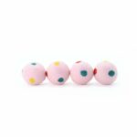 Pink Wool Felt Balls With Colorful Tiny Spot
