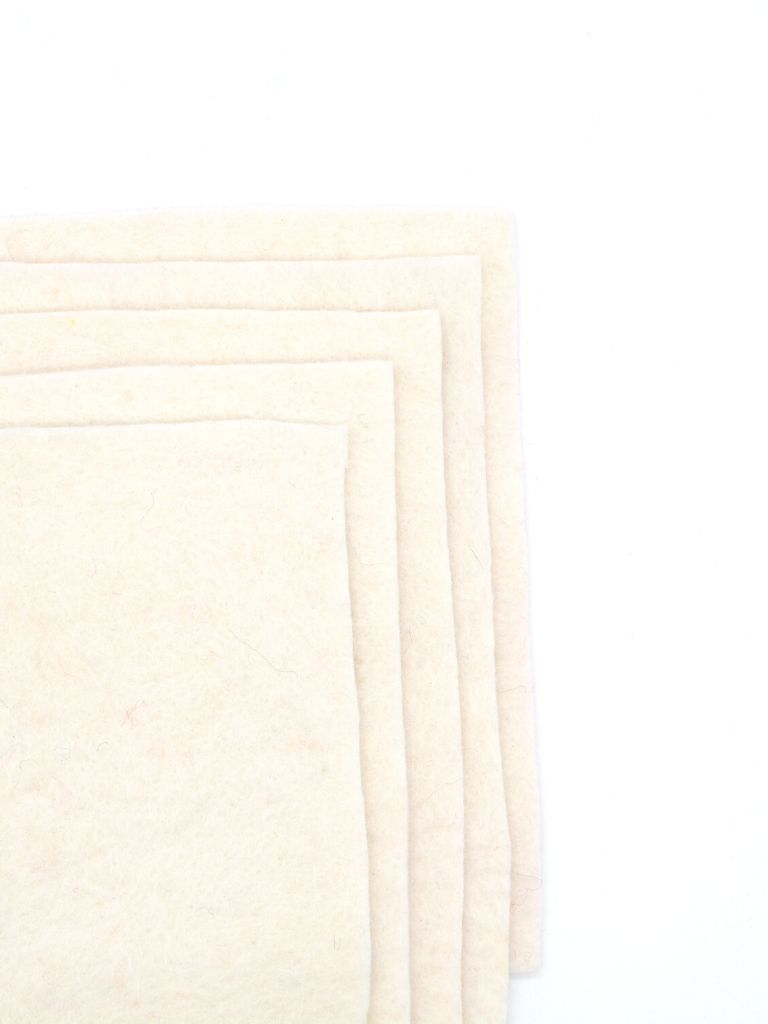 30×30 CM  Wool Blend White Felt sheets - Woollyfelt