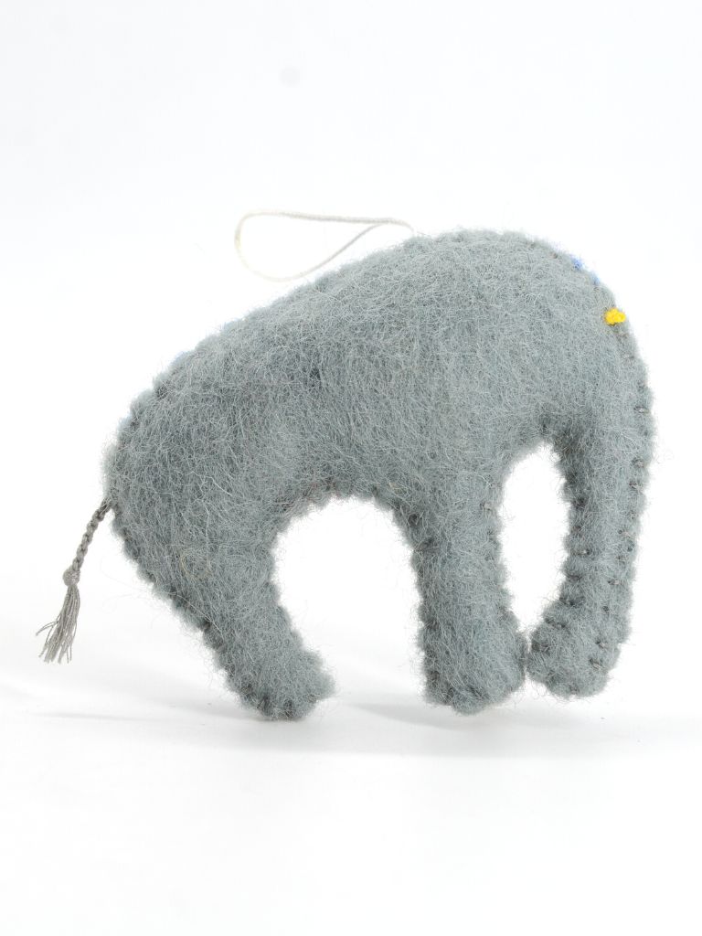 Handmade Miniature Felt Gray Elephant Toy.jpg