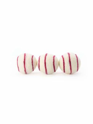 cm white felt wool balls adorned with delicate swirls, bringing playful elegance to any project