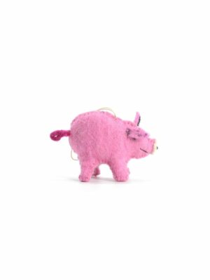 Wool Felt Pink Pig Hanging.jpg