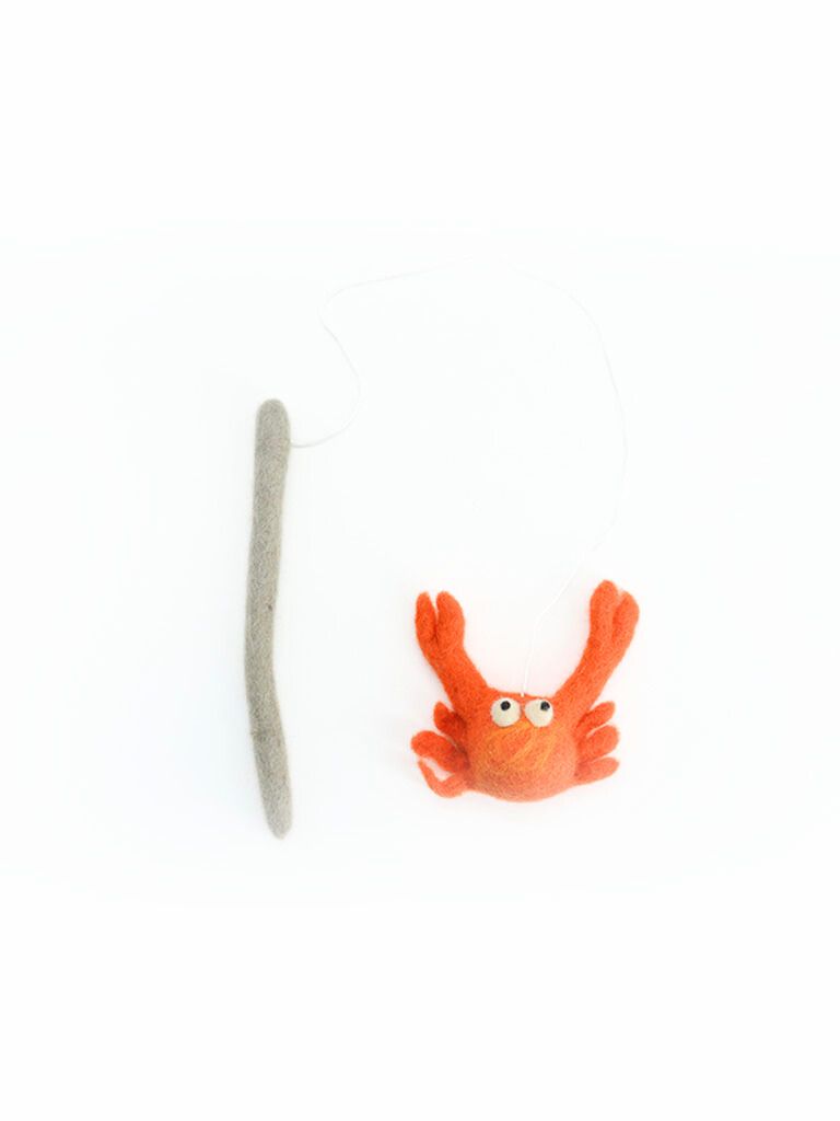 Felt Orange Crab Wand Toy