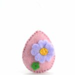 Pink Easter Egg Purple Flower | Set of 10