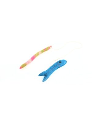 Wool Felt Blue Fish Wand Toy