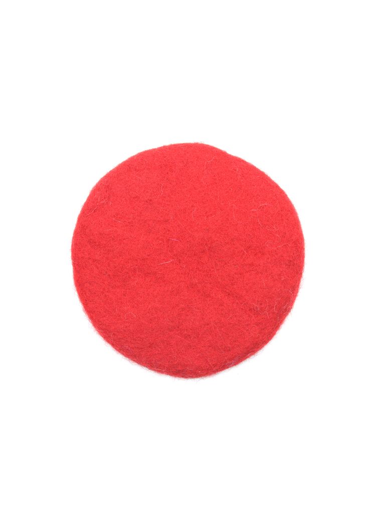 wool felted red coaster