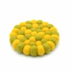 Wool Felted Ball Round Coasters | Handmade