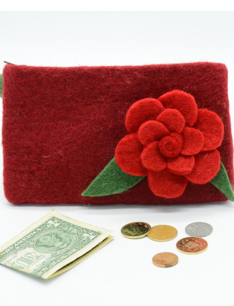 felt red handmade with flower purse.jpg