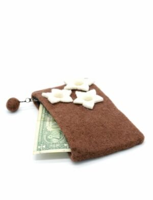 wool brown purse with white flower.jpg