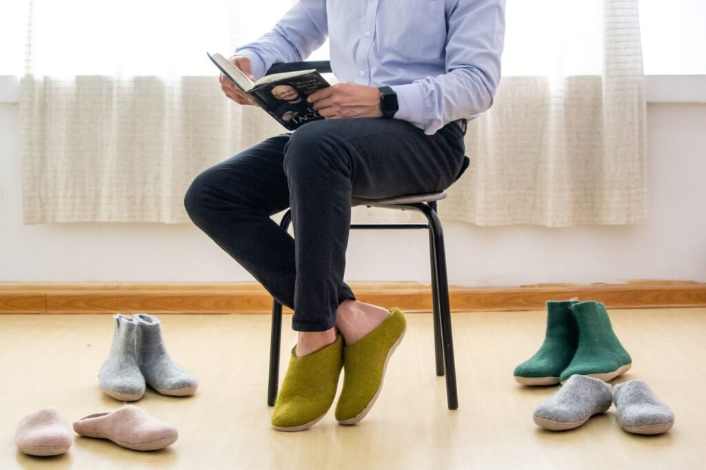 handmade felt slippers made from pure wool 