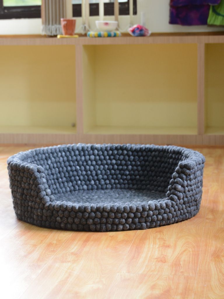 wool felt dog bed handmade