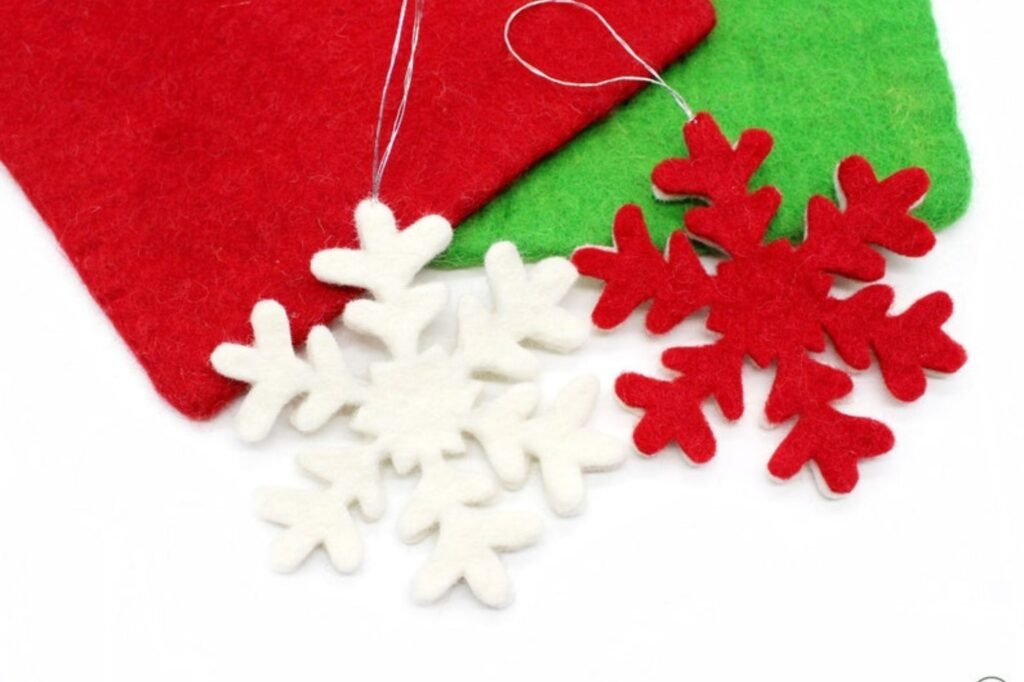 Bulk Felt Snowflakes for Holiday Crafting Flat Felt Snow Flake