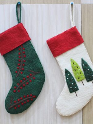 Green And White Socks Hanging