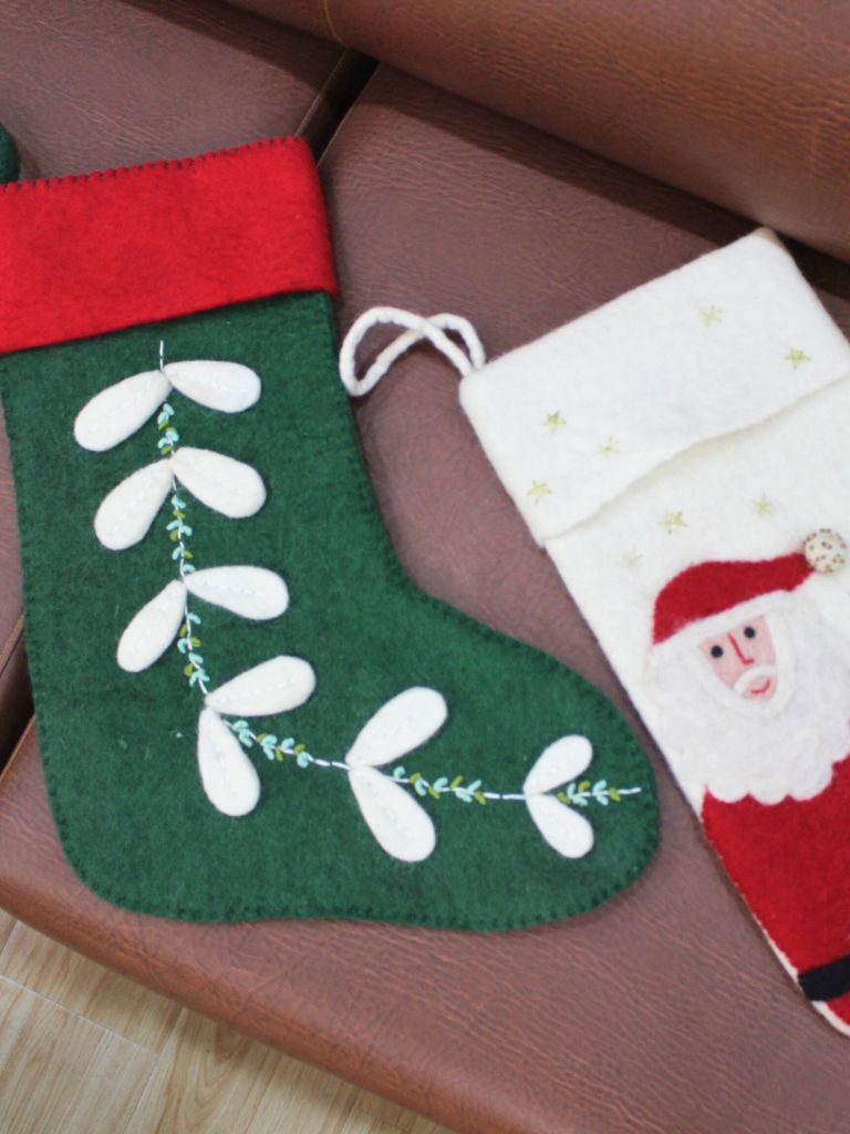 green christmas stocking