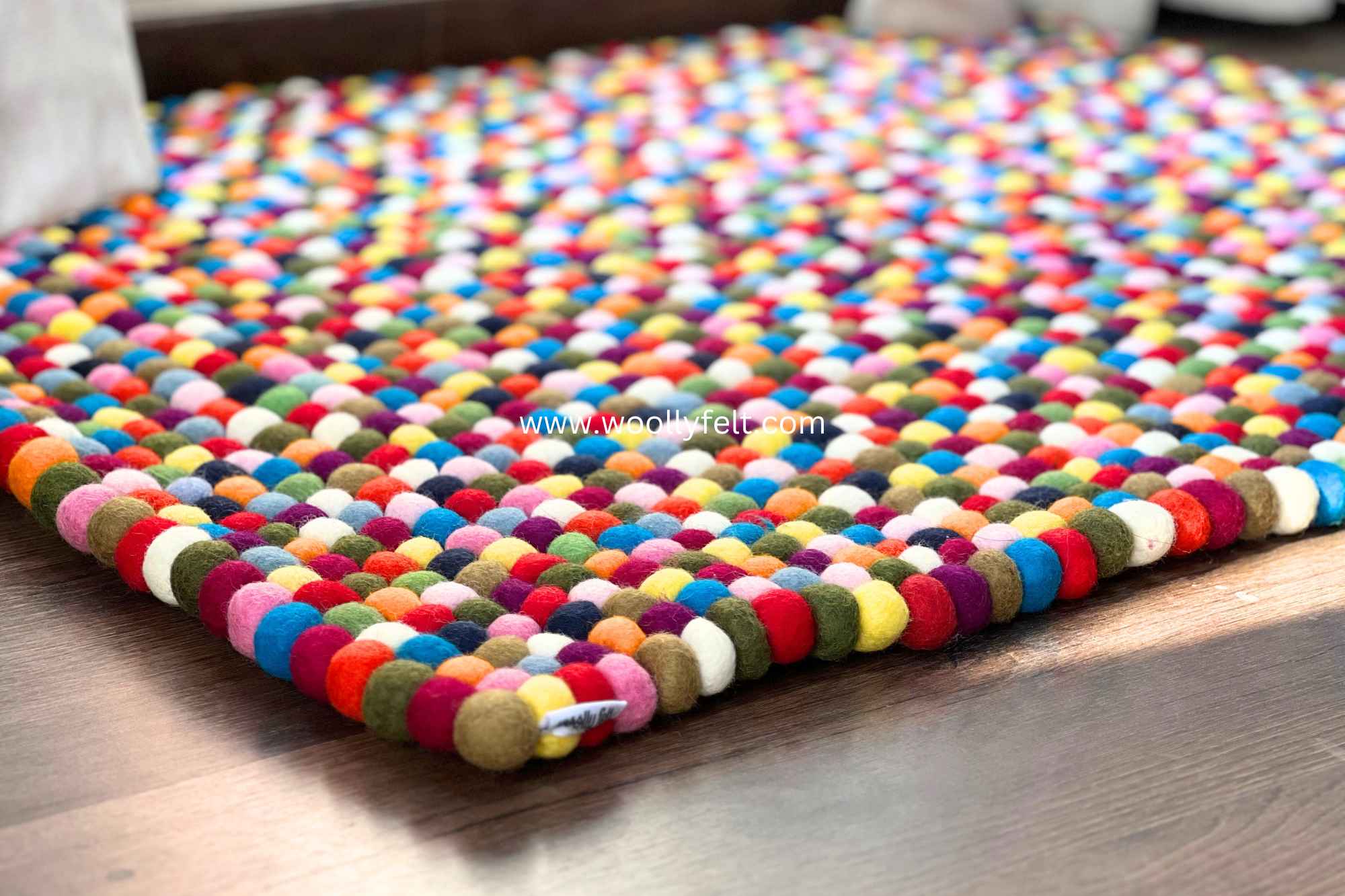 handmade felt ball rug 