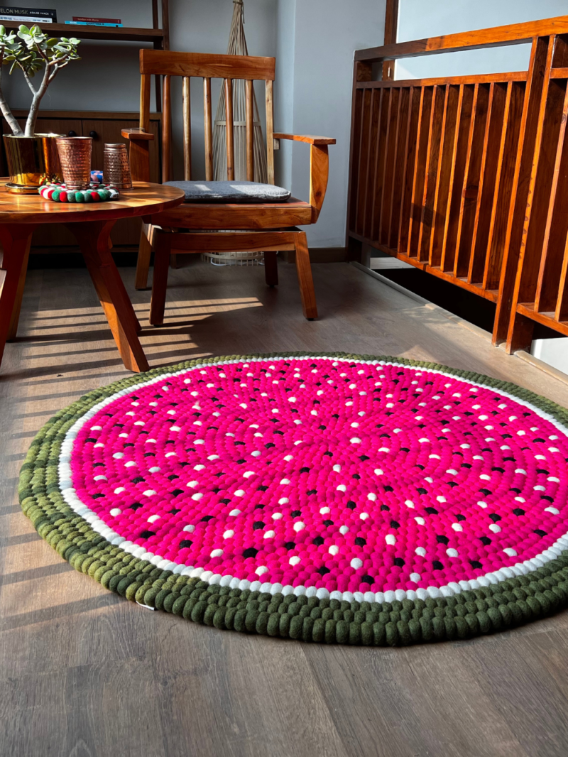 watermelon design rug