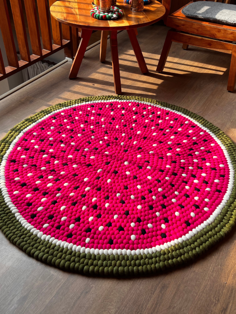 watermelon design rug