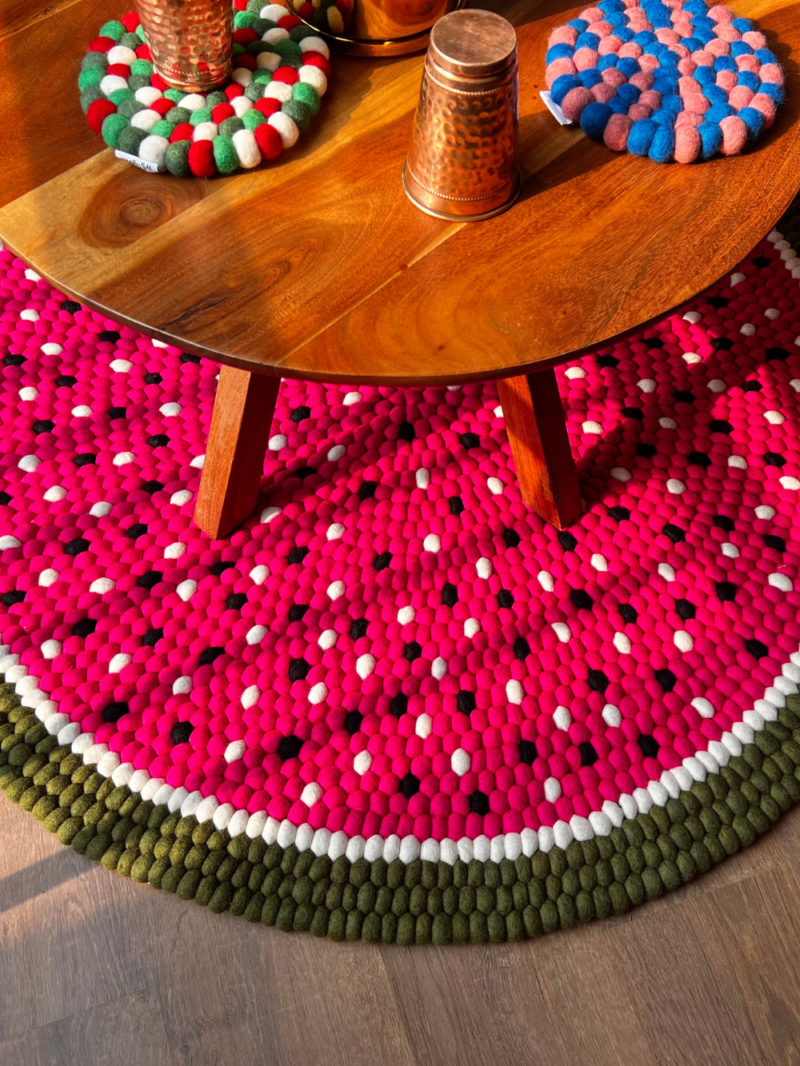 watermelon design rug