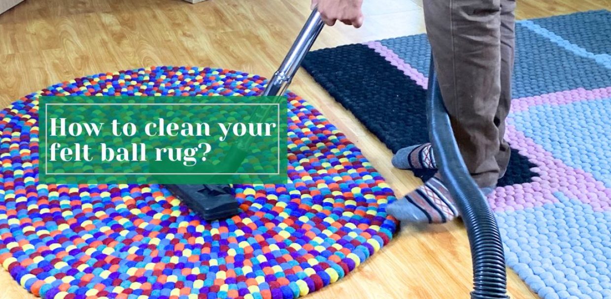 how to clean felt ball rug